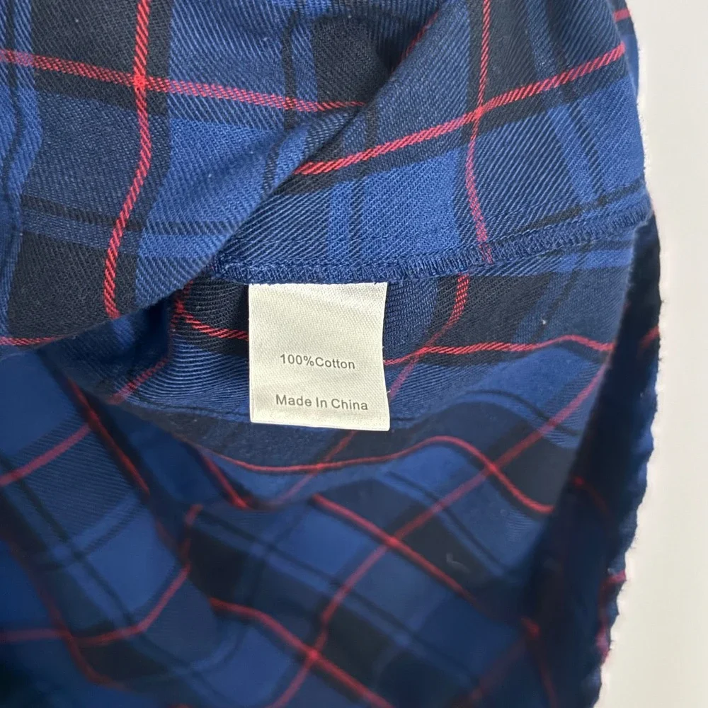 Tuckernuck Plaid Flannel Button Down Shirt Blue Heritage Top - Small